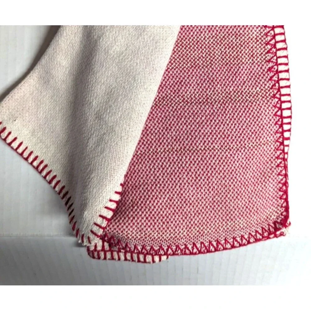 Love Boots Hearts Bows Kitchen Towels Pink Red Cream Cotton Red Edging 2-Pc NEW